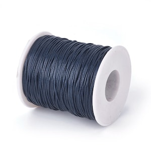 Blue Waxed Cotton Cord 1mm 100 yards per roll, Jewelry Cord, Beading Cord