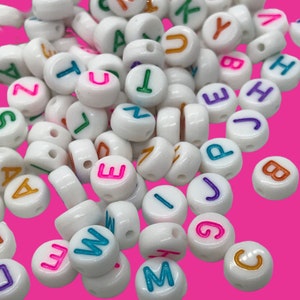 500 Acrylic Alphabet Beads, Name beads, A-Z Beads 7mm, Personalized jewelry