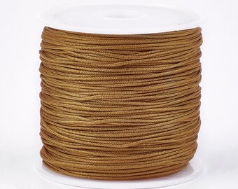 Brown Nylon Jewelry Cord for Jewelry Making, 0.8mm, 49 yards