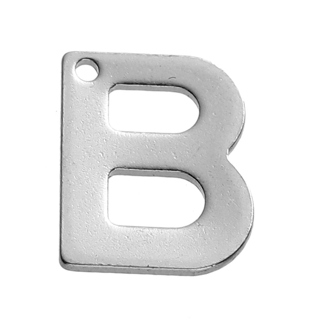 25 Letter B Charms Stainless Steel 11mm X 9mm, Initial Charms - Etsy