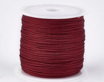 Red Nylon Jewelry Cord for Jewelry Making, 0.8mm, 49 yards