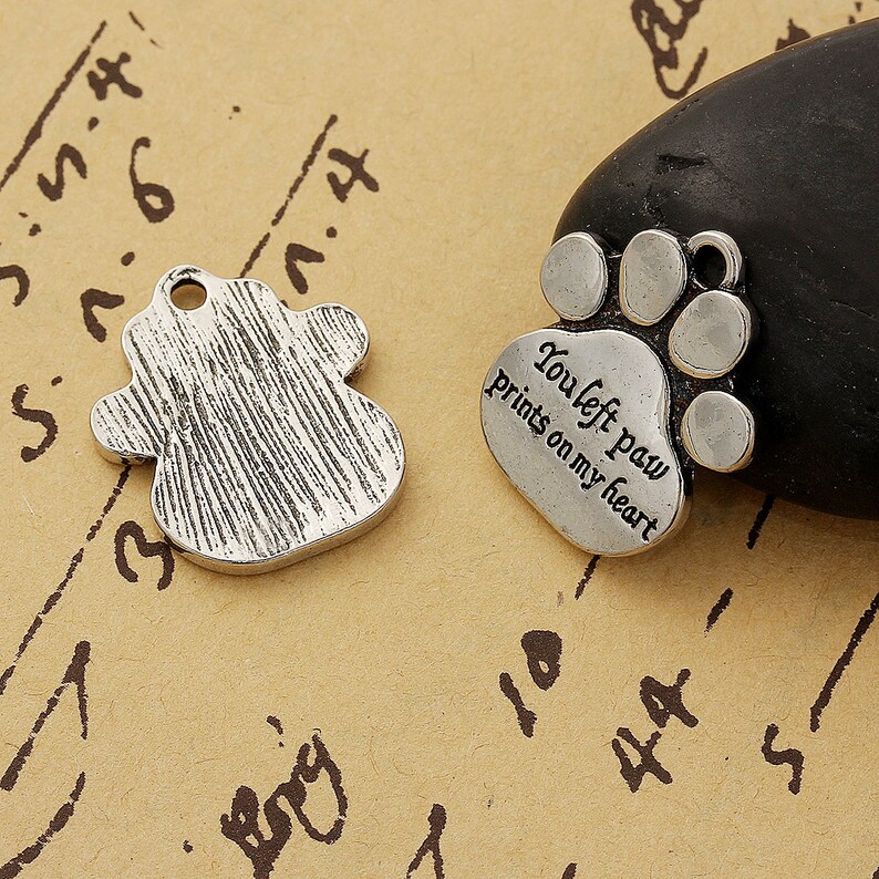 5 Pet Memorial Charm Pet Loss Dog's Paw Charm 8935a Etsy