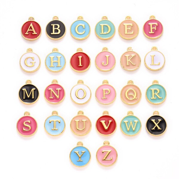 Enamel Letter Charms - Etsy