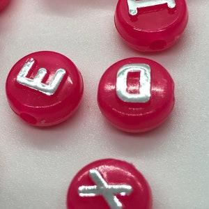200 10mm Pink Letter Beads, Acrylic Alphabet  beads