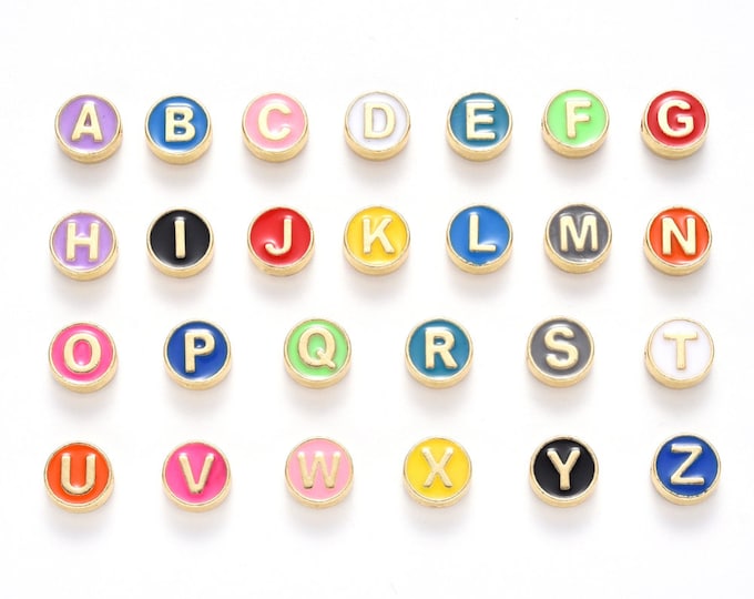 Initial Connector GP-043 16k Gold Plated Brass 4.8mmx5.7mm Alphabet Bead Letter Charm 1 Piece r Charm Lowercase Letter Charm