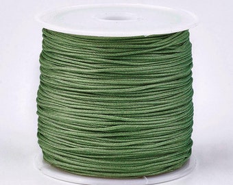 Green Nylon Jewelry Cord for Jewelry Making, 0.8mm, 49 yards