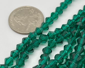 6mm Green Bicone Glass Beads Strands