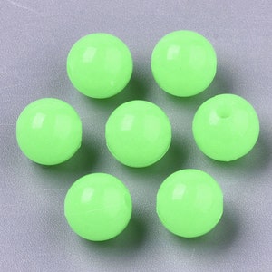 100 Glow In The Dark Beads 10mm 8mm 6mm