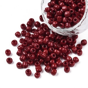 Dark Red Seed Beads 6/0 110 grams