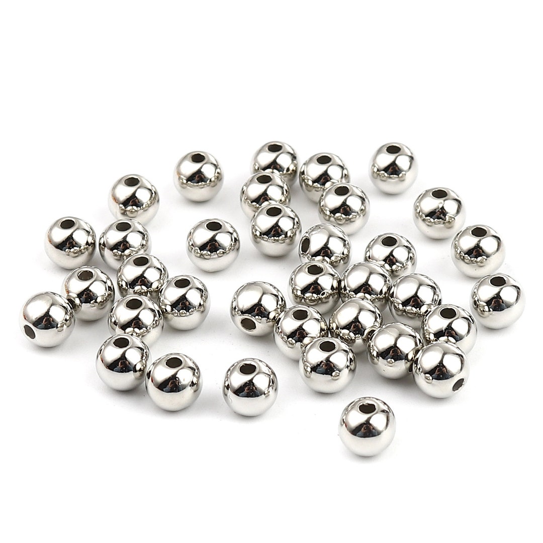 100 CCB Silver Tone Spacer Beads 6mm - Etsy