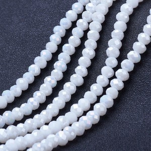 White rondelle beads 10mm or 8mm