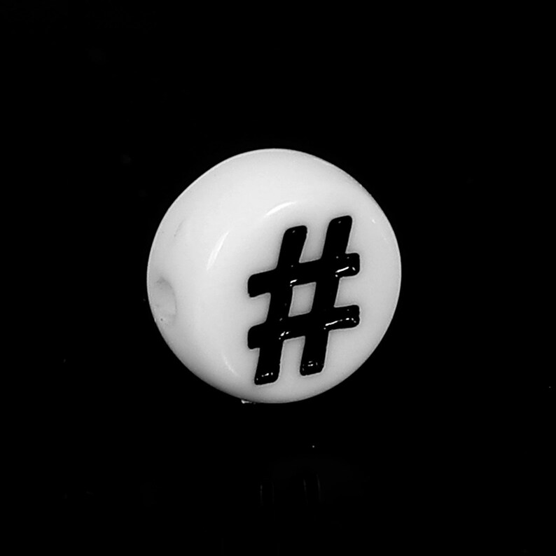 Hashtag Alphabet Beads 5858 326a Etsy