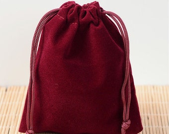 Dark Red Velvet Pouches 12cm x 10cm