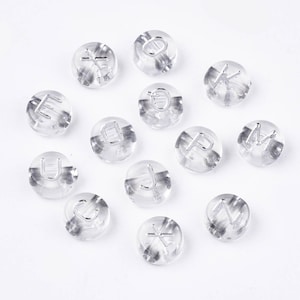 400 7mm Silver Alphabet Acrylic Beads