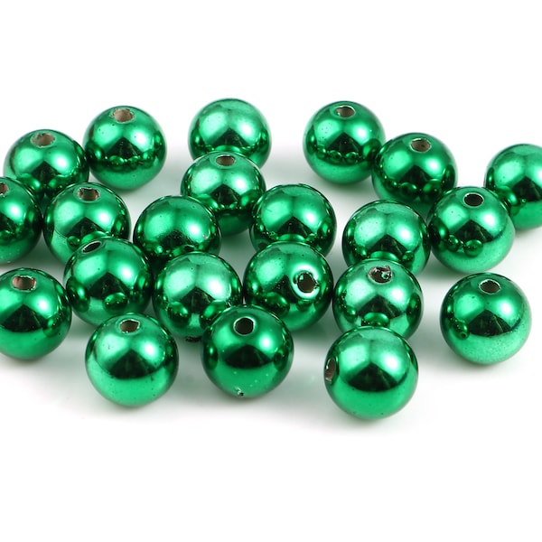 50 CCB Green Spacer Beads, 8mm Acrylic Christmas Beads