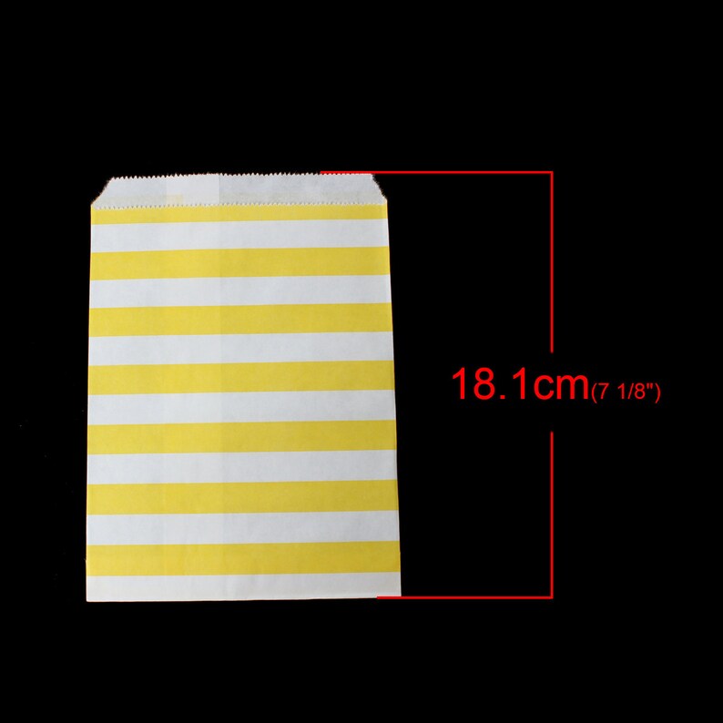 20 Wedding Candy Bags, wedding favor bags, yellow and white stripe favor bags, wedding favors, goodie bags, candy bags, wedding bags image 2