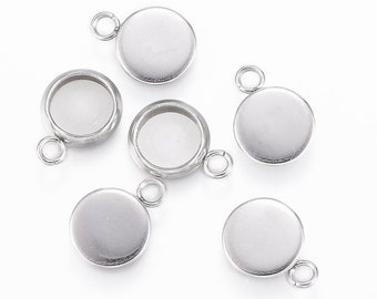Stainless Steel Cabochon Settings Fits 12mm Cabs
