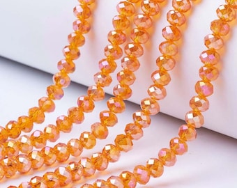 Orange Glass Rondelle Beads