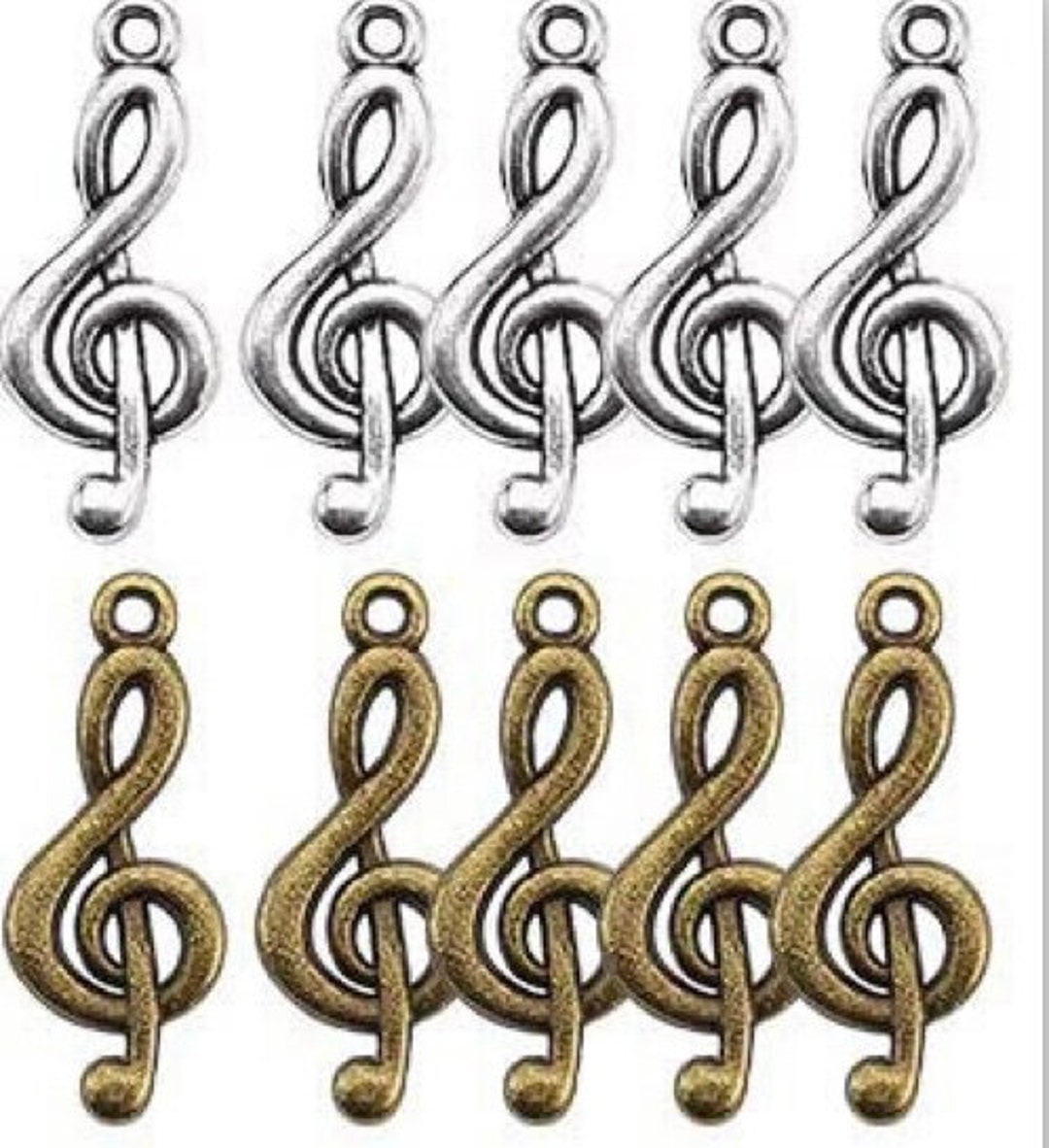 Treble Clef Charms, Music Charms, Antique Silver, Antique Bronze Etsy