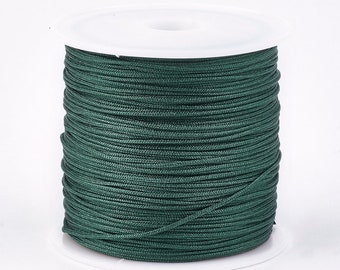 Green Nylon Jewelry Cord for Jewelry Making, 0.8mm, 49 yards