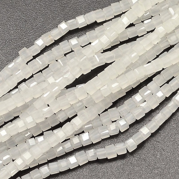 200 White 2mm Cube Beads, Small Square Beads 2mm x 2mm