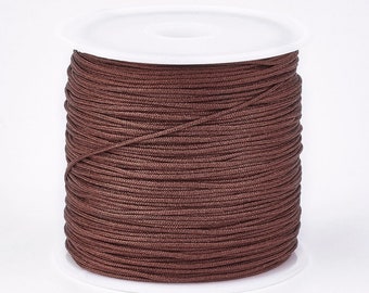 Brown Nylon Jewelry Cord for Jewelry Making, 0.8mm, 49 yards