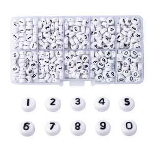 700 Number Beads with Container 0-9