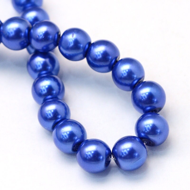 3mm 6mm 8mm 10mm 12mm Blue Glass Pearl Beads - Etsy UK