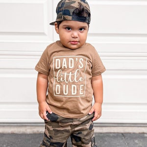 Dad&#39;s Little Dude. Toddler boy t-shirt. Baby boy t-shirt. Matching Dad and Son t-shirts. Gift for newborn baby boy.