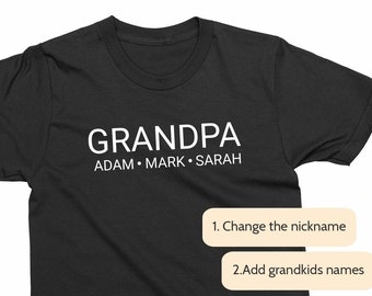 Personalized Grandpa T-shirt with Grandkids Names