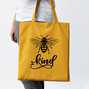 Bee Kind Cotton Canvas Tote Bag. Cute tote Bag. Wildlife Bag. Reusable Bag. Shopping Bag. Insect Bag. Hand Drawn Design. Bee Illustration.