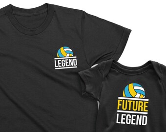 Legend & Future Legend. Matching volleyball T-shirt Set. Father's Day Gift for Father and Son, Daughter, Baby. Father Son Sports shirts.