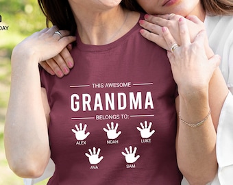 Personalized Grandma T-shirt with Grandkids Names
