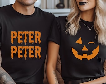 Peter Peter Pumpkin Eater. Halloween Matching Shirts, Halloween Couple Gift, Couple Halloween tees. Pumpkin couple outfit. Fall shirts