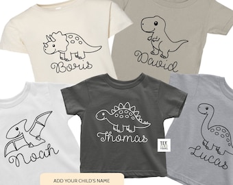 Personalized First Birthday Dinosaur Shirt: Custom Name T-Rex Tee