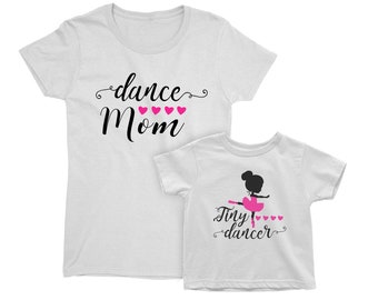 Mother, Daughter, Baby Matching Ballet T-shirts. Mommy and Me Dance Shirts. Ballerina Tee. Tiny Dancer and Dance Mom Matching Shirt Set.