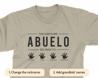 Personalized Abuelo T-shirt: Grandkids Names, Custom Nickname