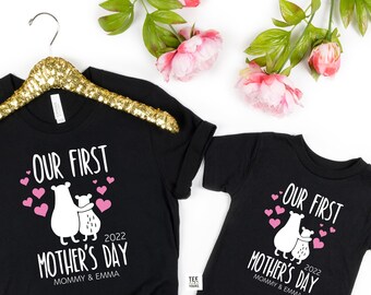 Our First Mother's Day together | Matching Mommy & Me Shirt | Mother's Day Gift | New Mom Shirt | Mother Baby Daughter Son Shirts | Mom Gift