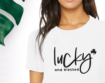 Lucky And Blessed | Mother's Day Shirt | Gift For Mom | Funny  Mother's Day Gift | Mom, Momma, Mammy Birthday gift from kids | Mom's Gift