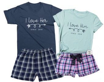 matching boyfriend and girlfriend pajamas