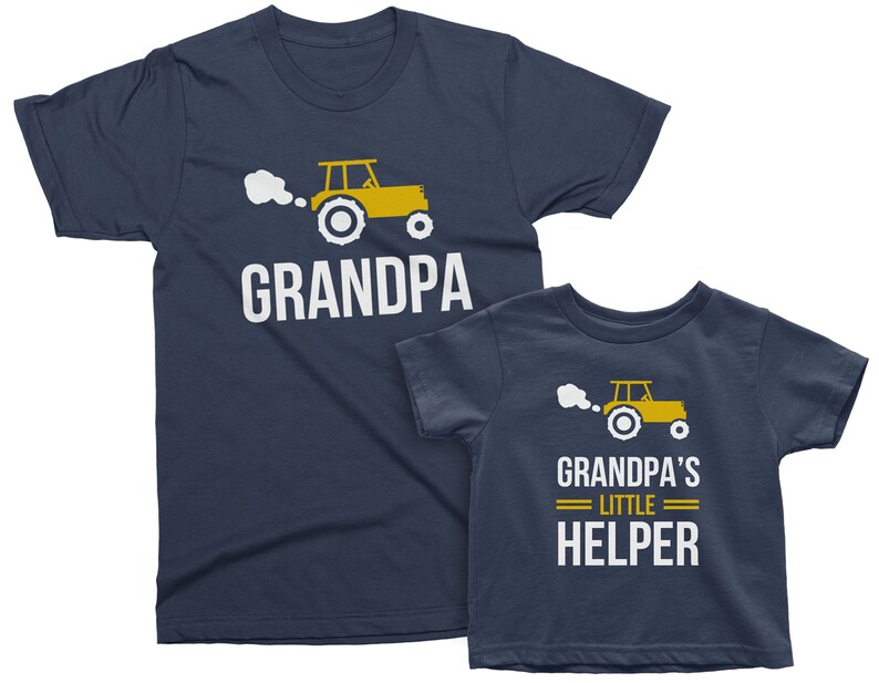 Grandpa and Grandpa's little helper. Matching T-Shirts for Grandpa and Grandson/Granddaughter. Grandpa's Birthday gift. Father's day gift image 3