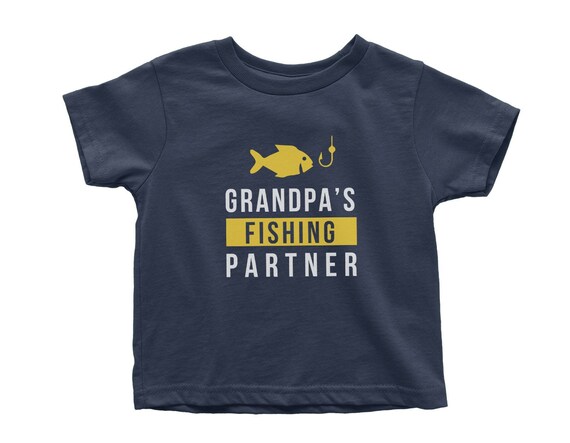 Grandpa's Fishing Partner Child Fishing Shirt Matching Grandpa Grandson T- shirts Retirement Gift Fishing Team Grandpa Gift Tee 