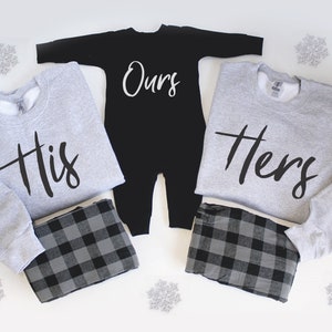 His, Hers & Ours - Family Matching Pajamas,  Family Loungewear, Family Christmas outfit, Gift for new Mom and Dad, Kids Christmas Pjs