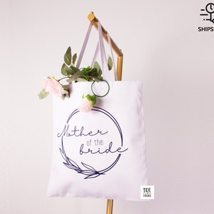 Parents Wedding Gift Tote Bags – Personalized Mother of the Bride & Mother of the Groom Canvas Tote – Wedding Day Keepsake Gift image 3