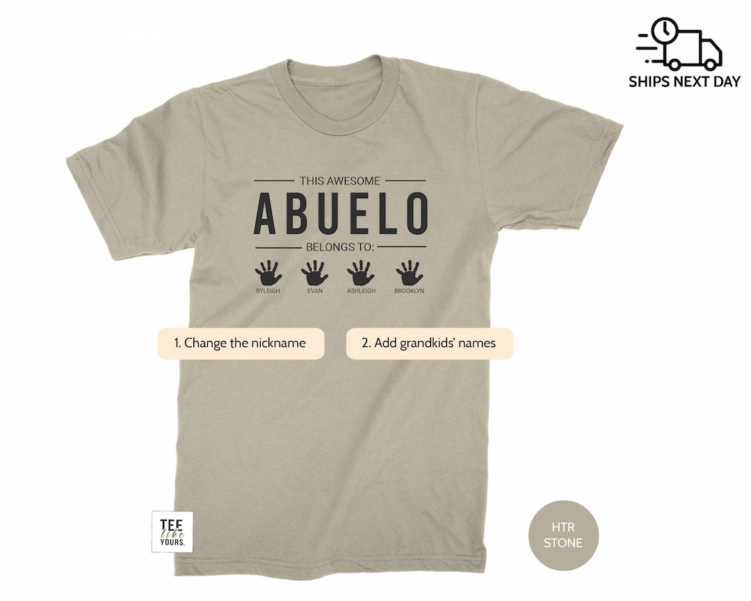 Camiseta personalizada de abuelo: nombres de nietos, apodo