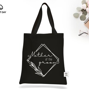 Parents Wedding Gift Tote Bags – Personalized Mother of the Bride & Mother of the Groom Canvas Tote – Wedding Day Keepsake Gift image 9