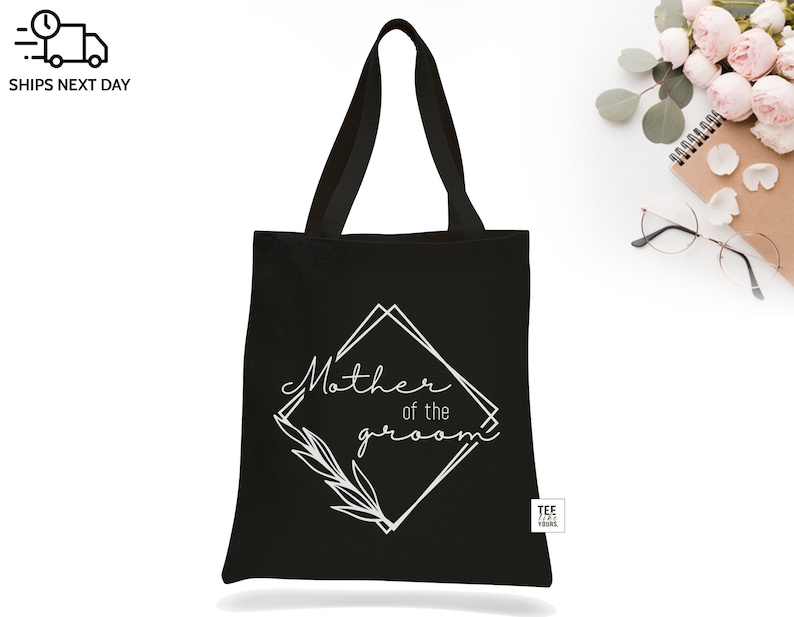 Parents Wedding Gift Tote Bags – Personalized Mother of the Bride & Mother of the Groom Canvas Tote – Wedding Day Keepsake Gift image 9
