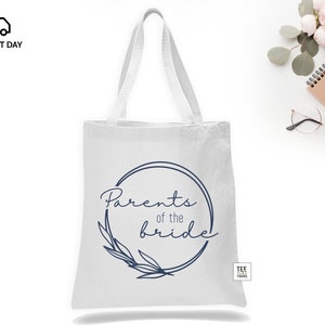 Parents Wedding Gift Tote Bags – Personalized Mother of the Bride & Mother of the Groom Canvas Tote – Wedding Day Keepsake Gift image 6