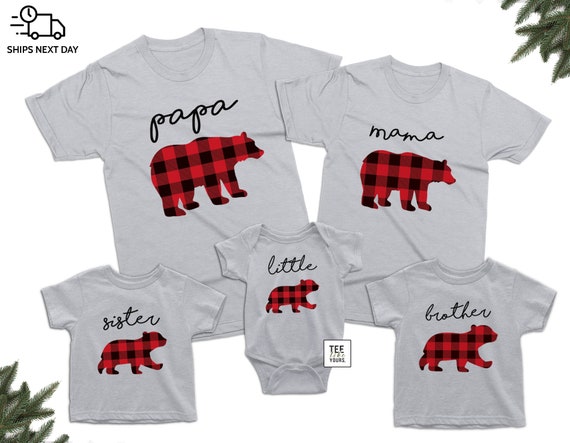 Little Bear Kid Red Buffalo Plaid Matching Family Christmas T-Shirt Little Bear Kid Red Buffalo Plaid Matching Family Christmas T-Shirt