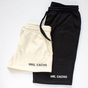 Custom Couple Matching Shorts with Last Name. Personalized Husband Wife Outfit. Anniversary Gift. Wifey Hubby Gift. Mr. & Mrs Shorts -FP2025
